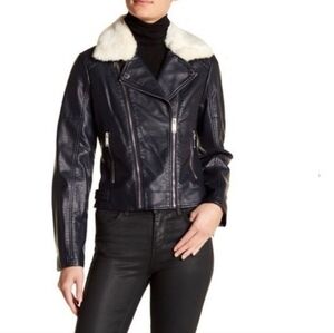 🥖 French Connection Black Vegan Leather Jacket